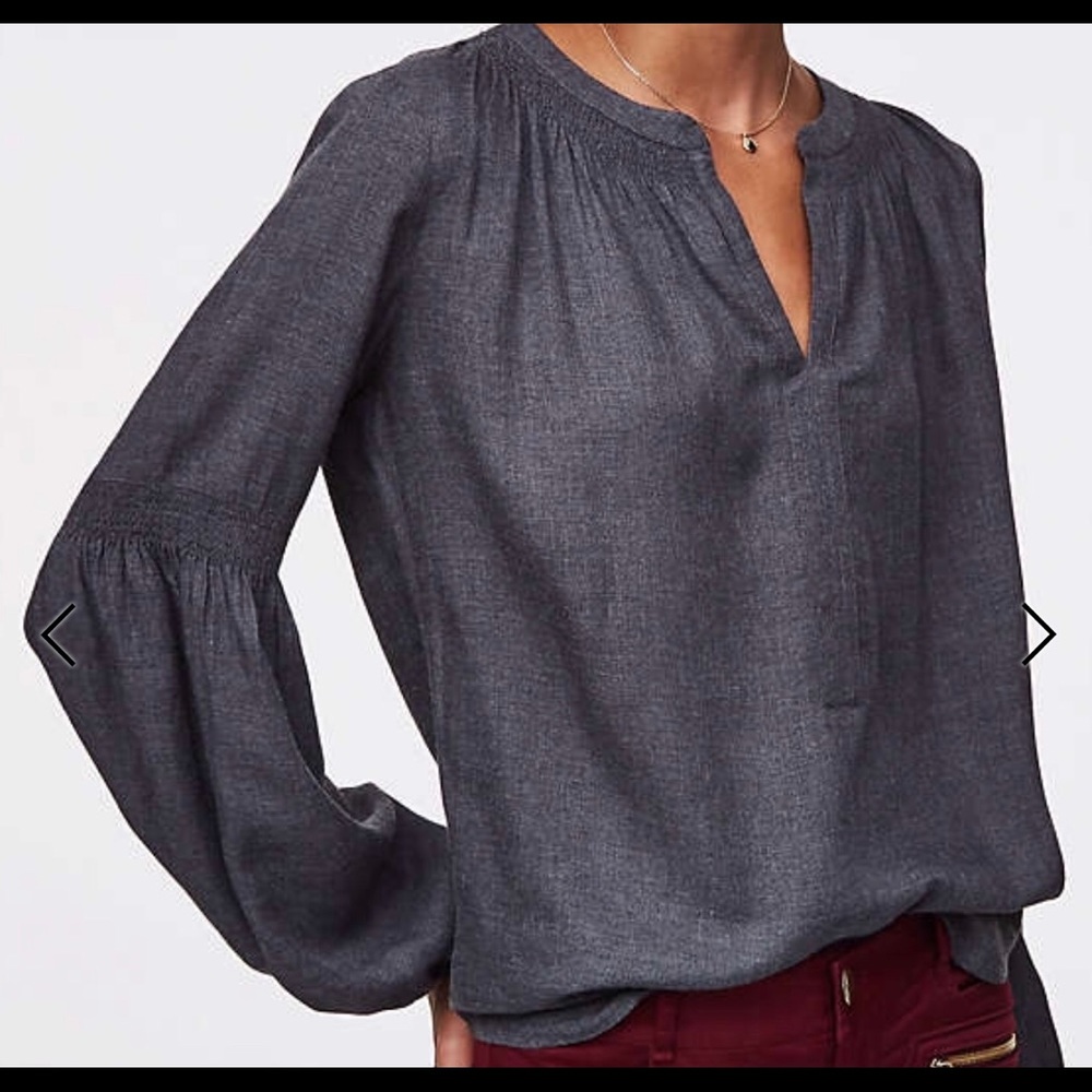 LOFT split neck blouse